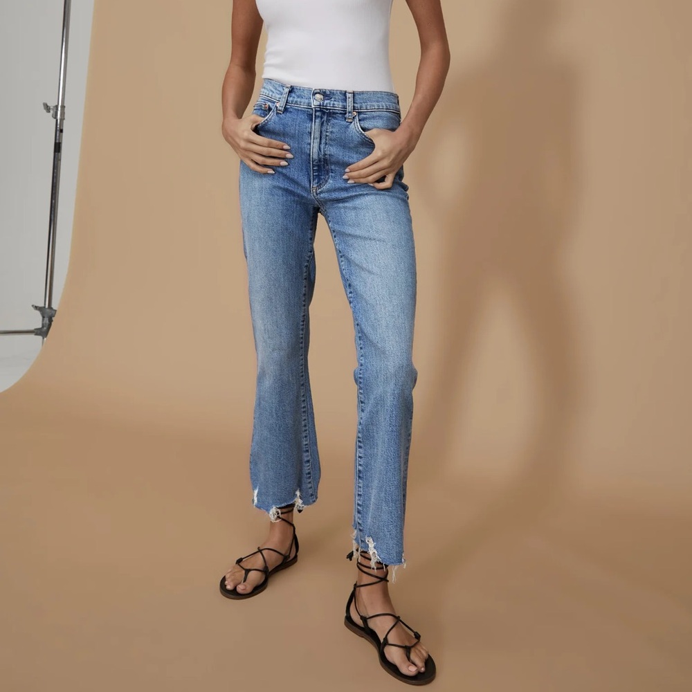 Le Jean Bella Cropped Flare Jeans - Beach House - Size 27 - Picture 2 of 6